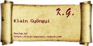 Klain Gyöngyi névjegykártya