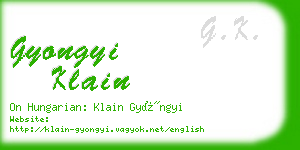 gyongyi klain business card